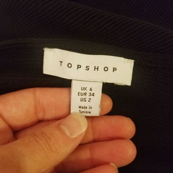 Topshop Stretchy Black Zip-Up Bodysuit Sz 2 - Picture 4 of 5